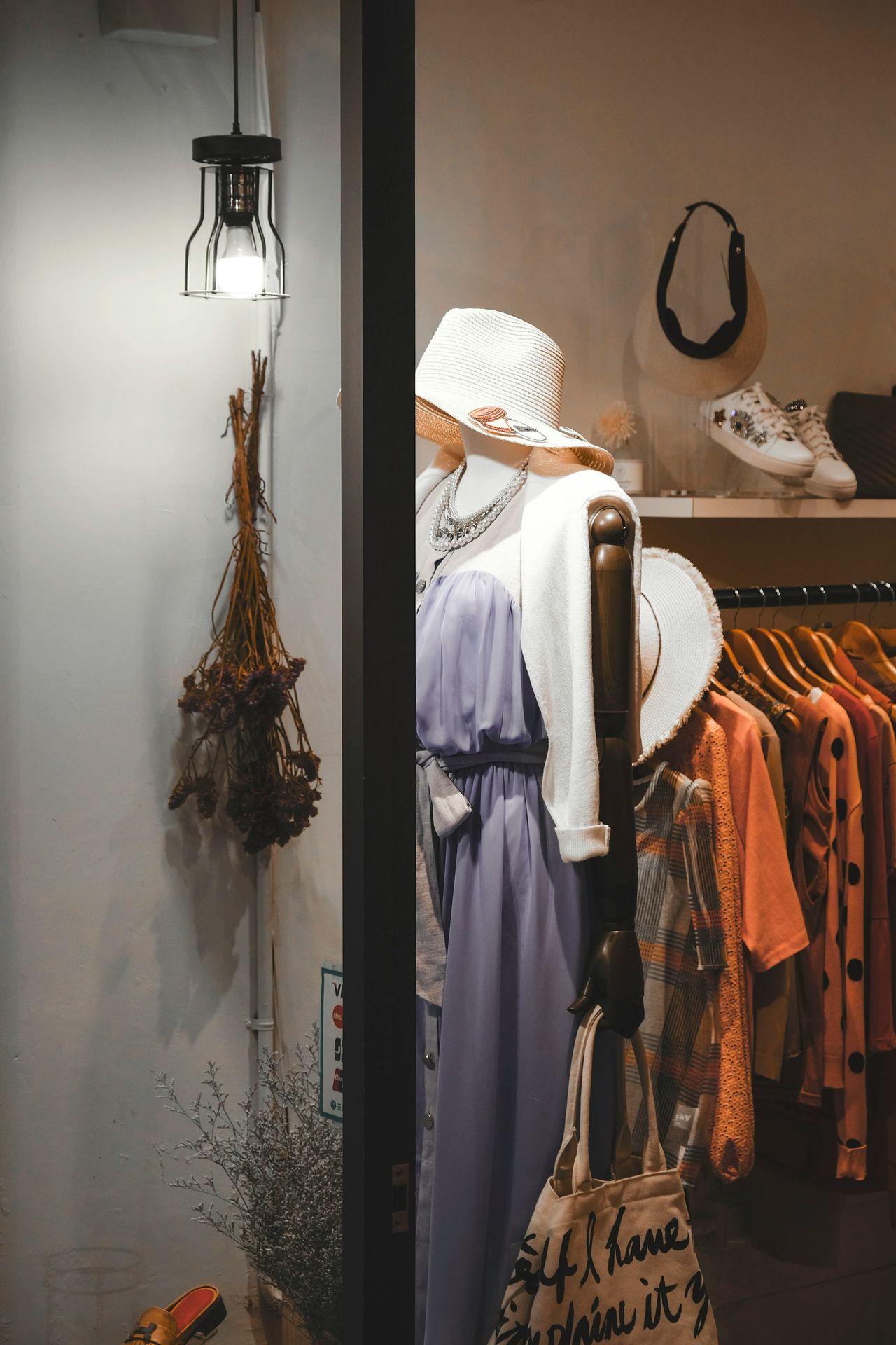 assorted clothes on organize